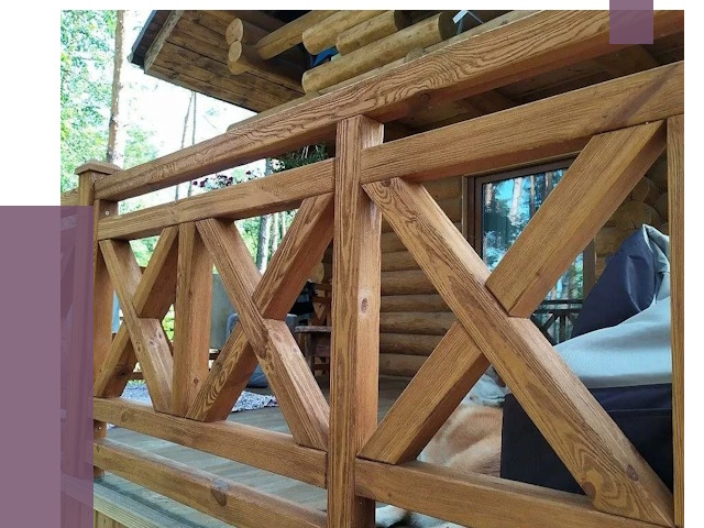 Деревянные перила под ключ в Мариинске от 7649 руб. 