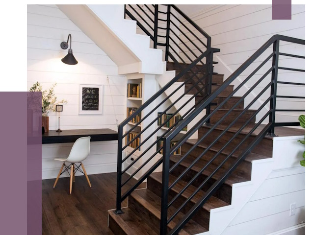 Перила для лестницы в доме в Мариинске от 7394 руб. — ПРОЛЁТ-Мрн