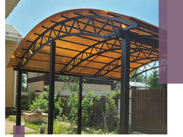 Изготовление навесов под ключ в Мариинске из качественных материалов