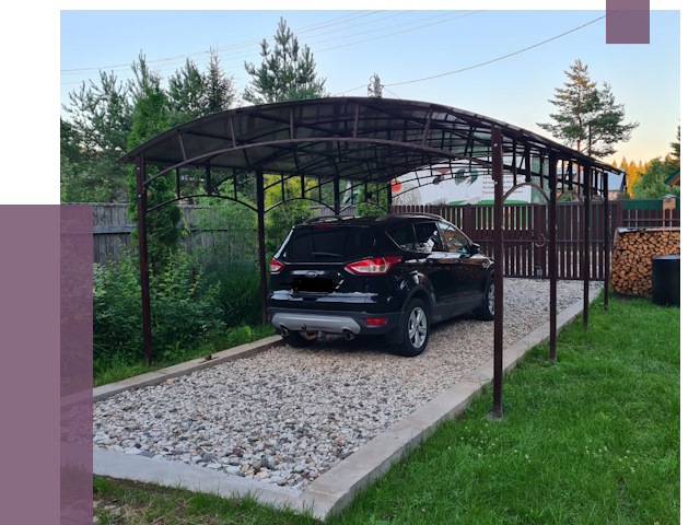 Навесы для автомобиля в Мариинске от 13104 руб.  | ПРОЛЁТ-Мрн