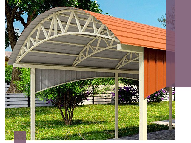 Навесы из профнастила под ключ в Мариинске — установка и монтаж