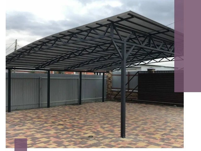 Металлические навесы под ключ в Мариинске — изготовление и монтаж