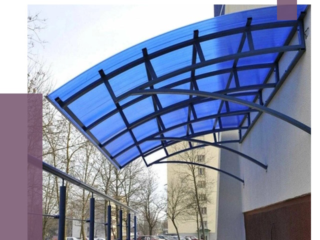 Козырьки из поликарбоната в Мариинске от 4283 руб. под ключ | ПРОЛЁТ-Мрн