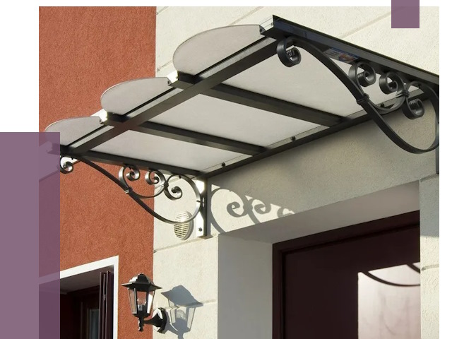 Односкатные козырьки в Мариинске от 8362 руб.  | ПРОЛЁТ-Мрн