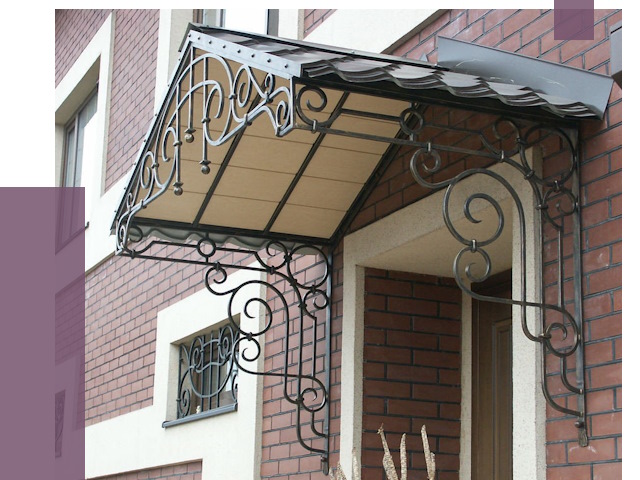 Двускатные козырьки в Мариинске под ключ от 12748 руб.