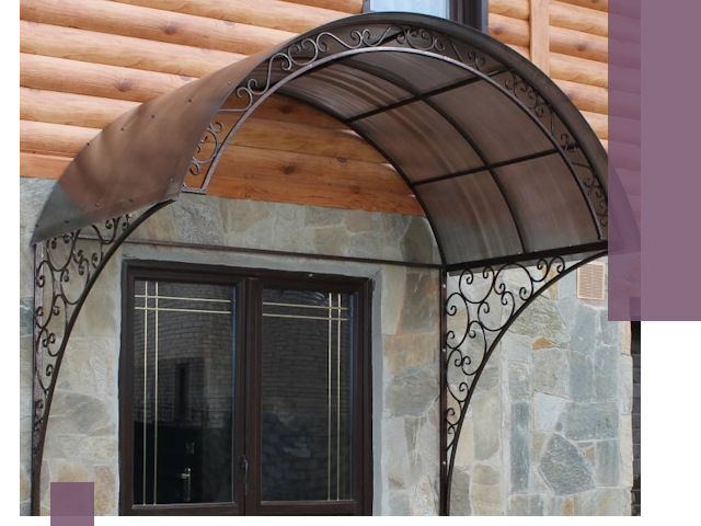Арочные козырьки под ключ в Мариинске: изготовление и монтаж