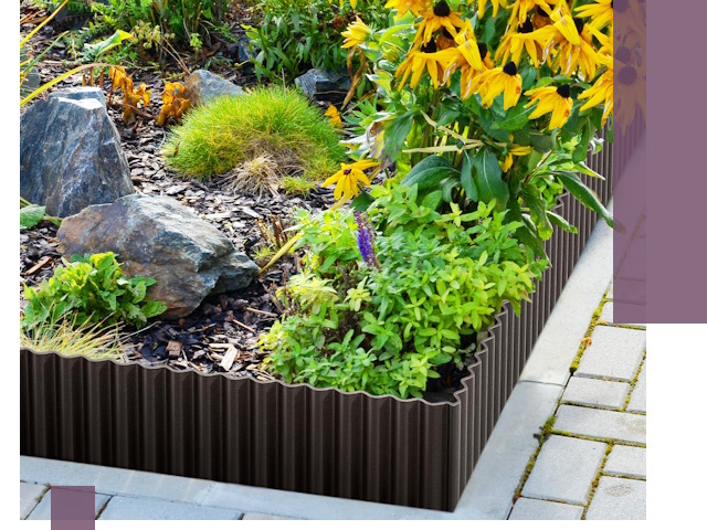 Металлические бордюры для клумб в Мариинске — производство и монтаж